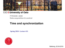 Time and Synchronization