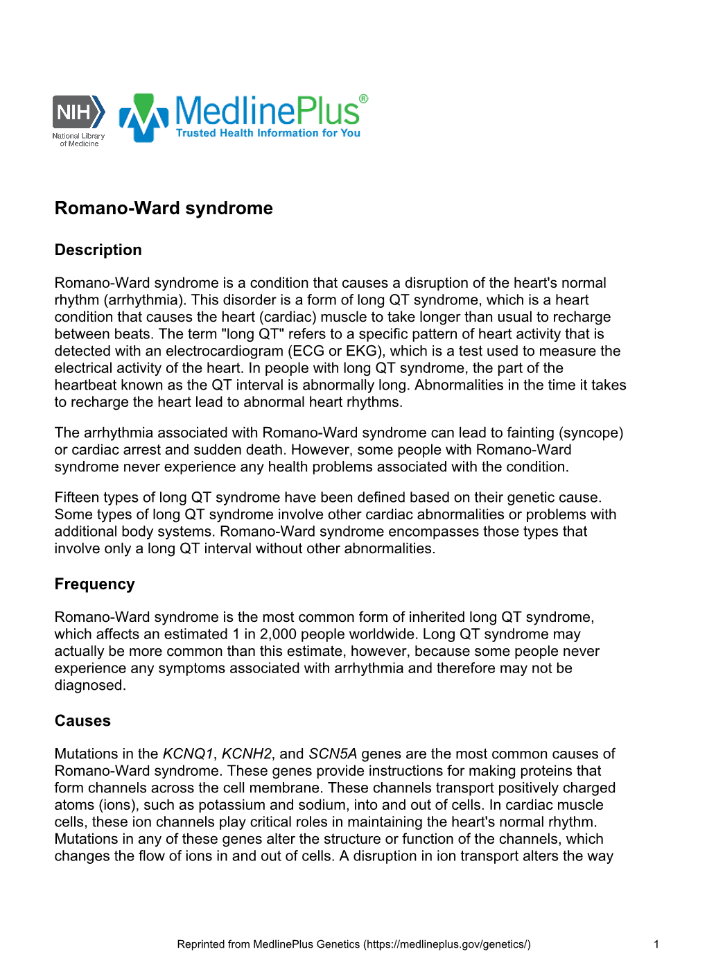 Romano-Ward Syndrome