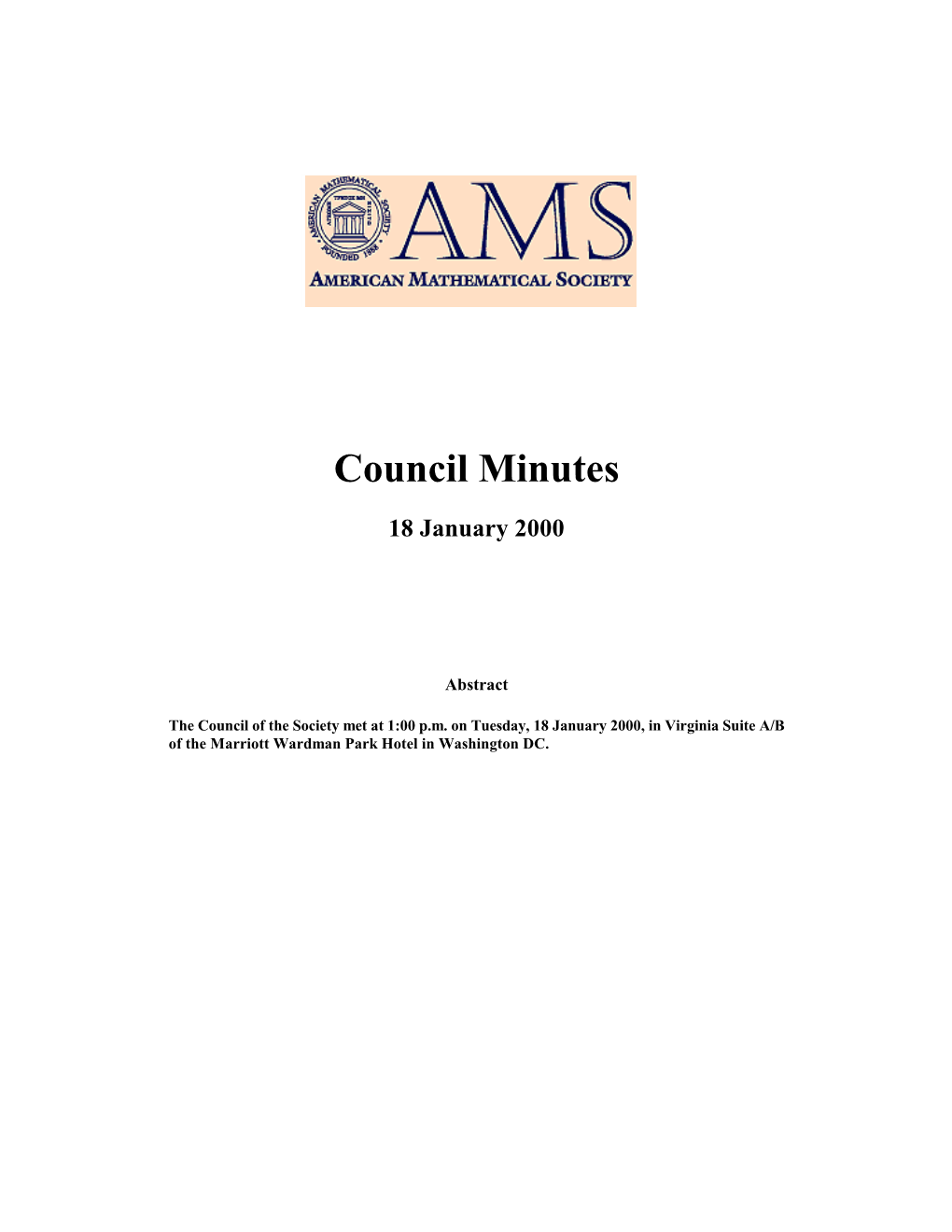 AMS Council Minutes