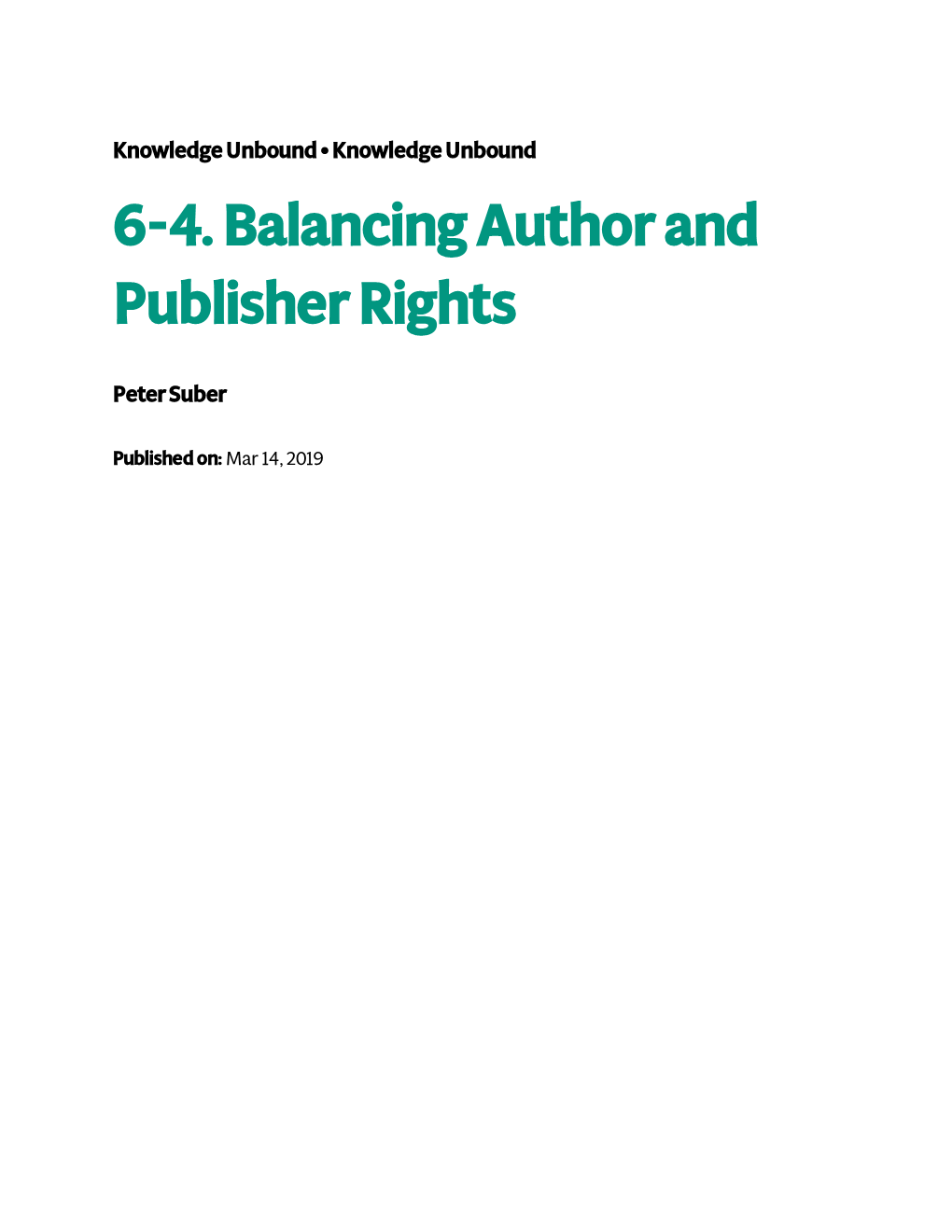 6-4. Balancing Author and Publisher Rights