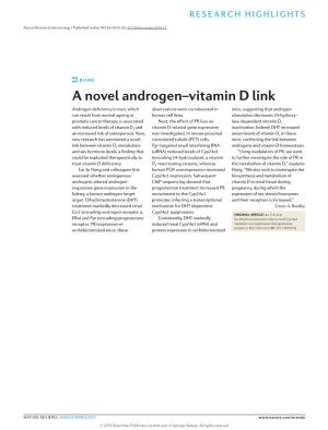 A Novel Androgen–Vitamin D Link