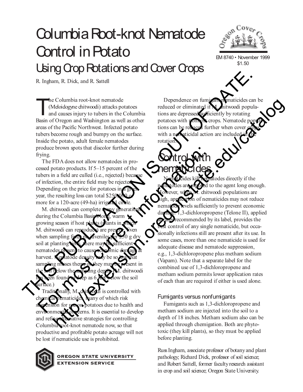 Columbia Root-Knot Nematode Control in Potato