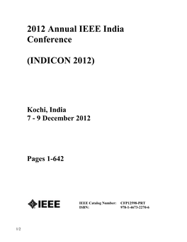 2012 Annual IEEE India Conference (INDICON 2012)