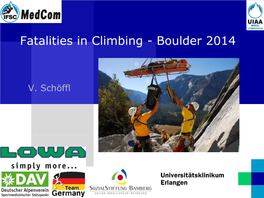 Fatalities in Climbing - Boulder 2014