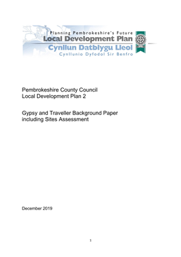 Pembrokeshire County Council Local Development Plan 2 Gypsy and Traveller Background Paper Including Sites Assessment