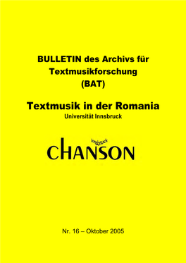 Textmusik in Der Romania Universität Innsbruck