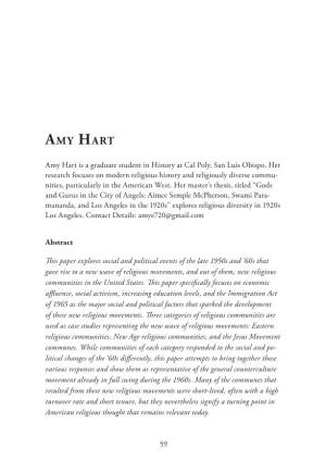 Religious Communities of 1960S America by Amy Hart