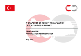 A Snapshot of Recent Privatization Opportunities in Turkey