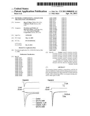(12) Patent Application Publication (10) Pub. No.: US 2011/0086818 A1 Bean Et Al