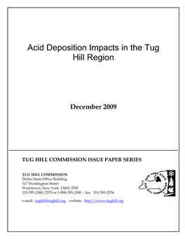 Air Pollution Impacts in the Tug Hill Region