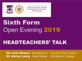 Sixth Form Open Evening 2019