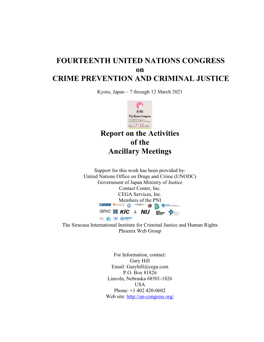 FOURTEENTH UNITED NATIONS CONGRESS on CRIME PREVENTION and CRIMINAL JUSTICE