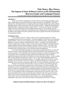 Pink Money, Blue Money: the Impact of State Political Context on The