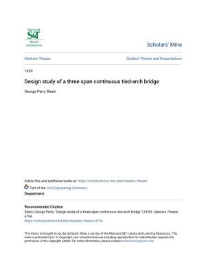 Design Study of a Three Span Continuous Tied-Arch Bridge