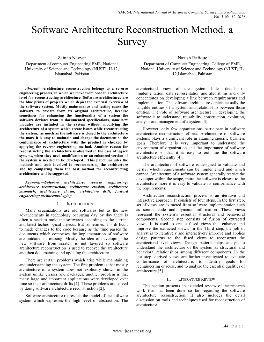Software Architecture Reconstruction Method, a Survey