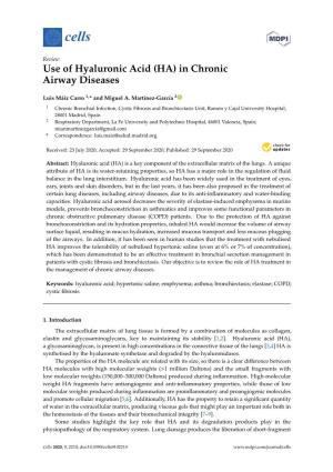 Use of Hyaluronic Acid (HA) in Chronic Airway Diseases