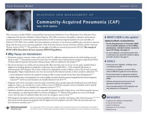 Community-Acquired Pneumonia (CAP) June 2016 Update