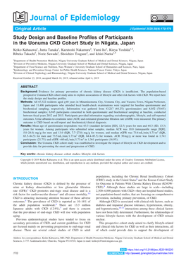 Study Design and Baseline Profiles of Participants In