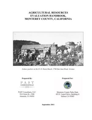 Agricultural Resources Evaluation Handbook, Monterey County, California