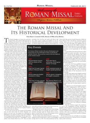 The Roman Missal and Its Historical Development Sister Marie A