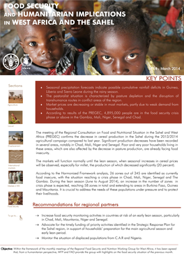 Food Security and Humanitarian Implications in West Africa and The