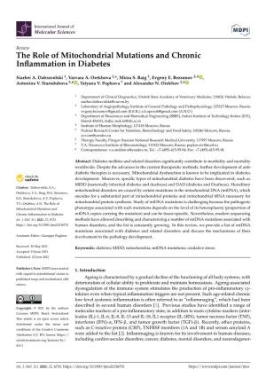 The Role of Mitochondrial Mutations and Chronic Inflammation in Diabetes