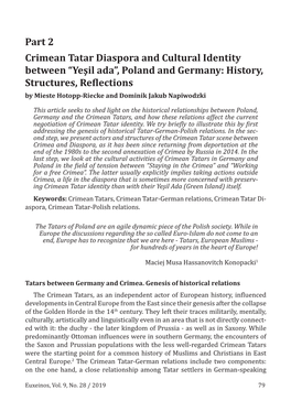 Crimean Tatar Diaspora and Cultural Identity Between “Yeşil Ada”