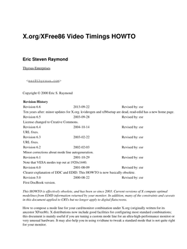 X.Org/Xfree86 Video Timings HOWTO