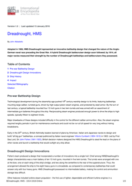 Dreadnought, HMS | International Encyclopedia of the First World War