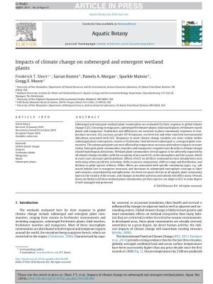 Impacts of Climate Change on Submerged and Emergent Wetland Plants