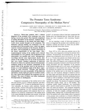 The Pronator Teres Syndrome: Compressive Neuropathy