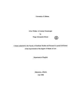 University of Alberta Alice Walker: a Litemy Genealogist by Paege