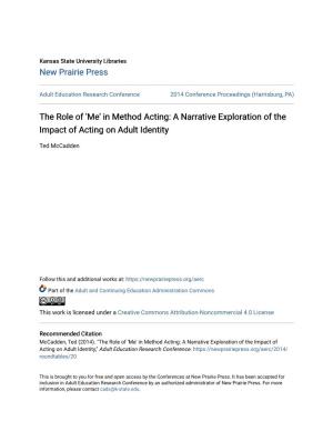 In Method Acting: a Narrative Exploration of the Impact of Acting on Adult Identity