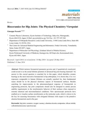 Bioceramics for Hip Joints: the Physical Chemistry Viewpoint