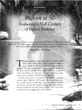 Bigfoot at 50 Evaluating a Half-Century of Bigfoot Evidence