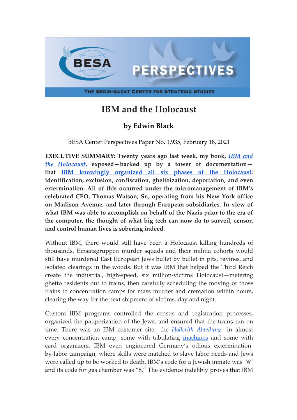 IBM and the Holocaust