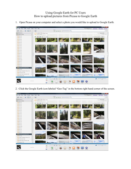 Using Google Earth for PC Users How to Upload Pictures from Picasa to Google Earth