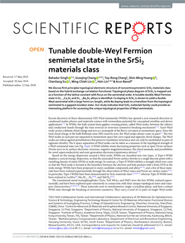 Tunable Double-Weyl Fermion Semimetal State in the Srsi2