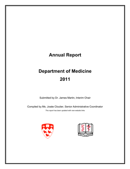 Annual Report Department of Medicine 2011