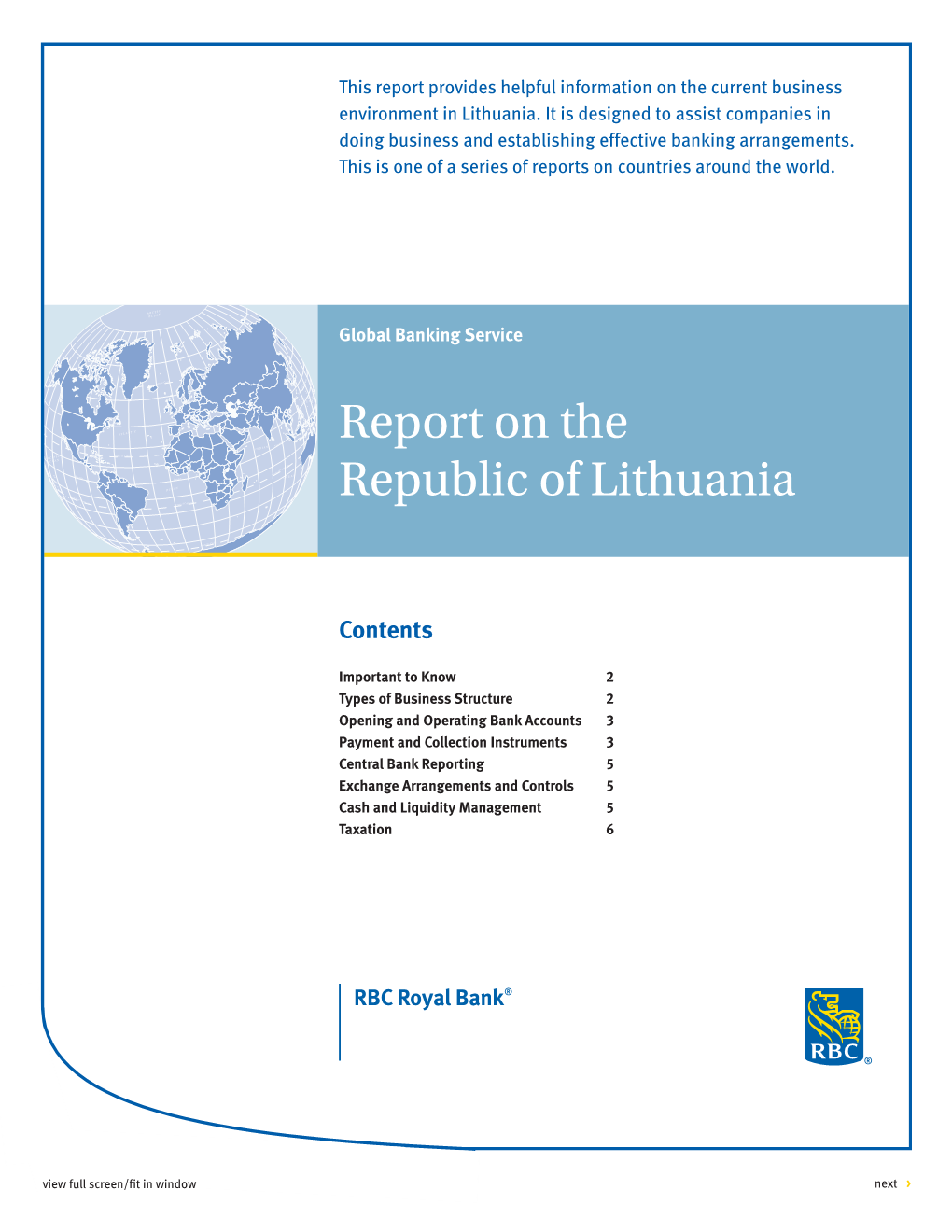 Report on the Republic of Lithuania 