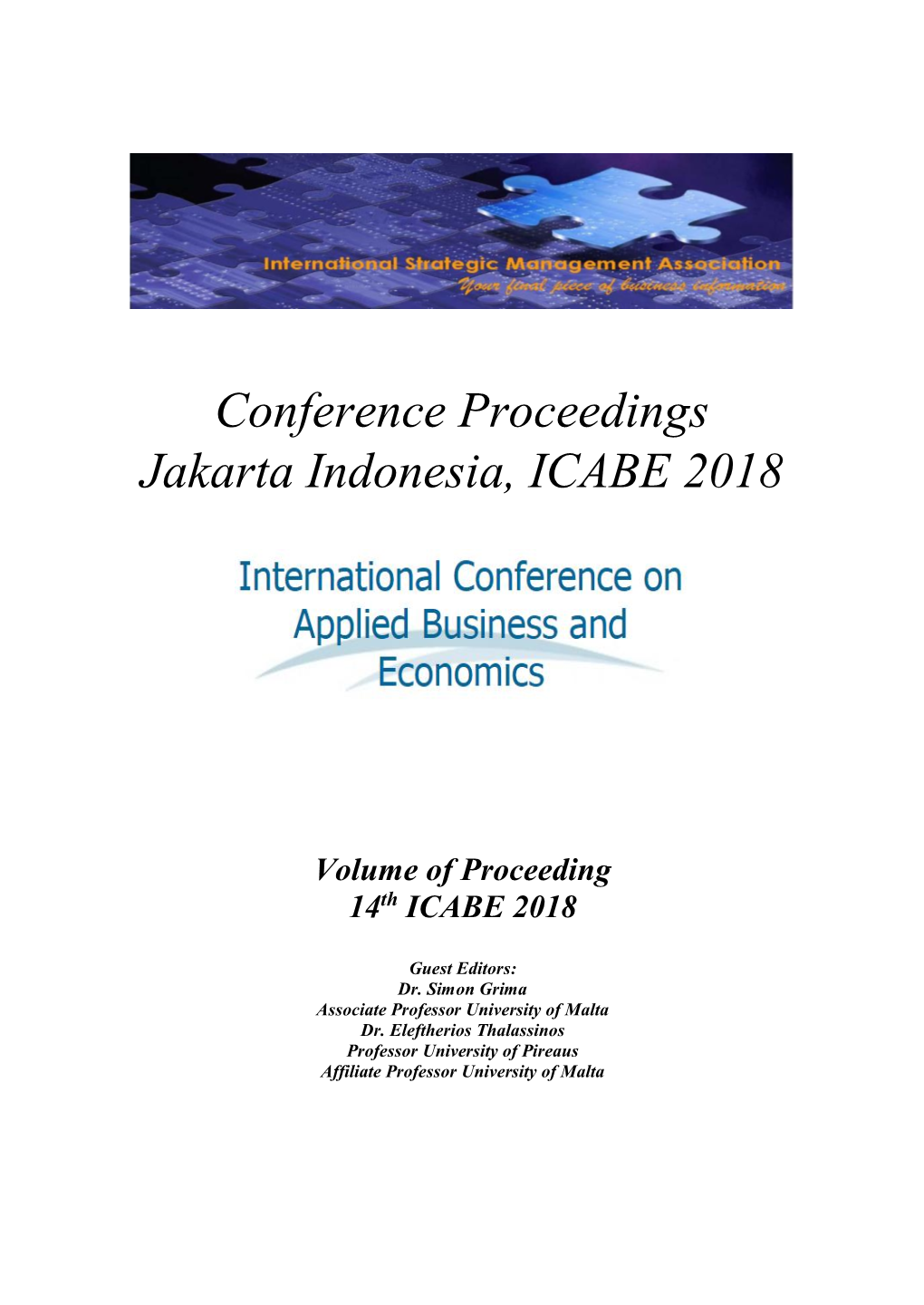 Conference Proceedings Jakarta Indonesia, ICABE 2018