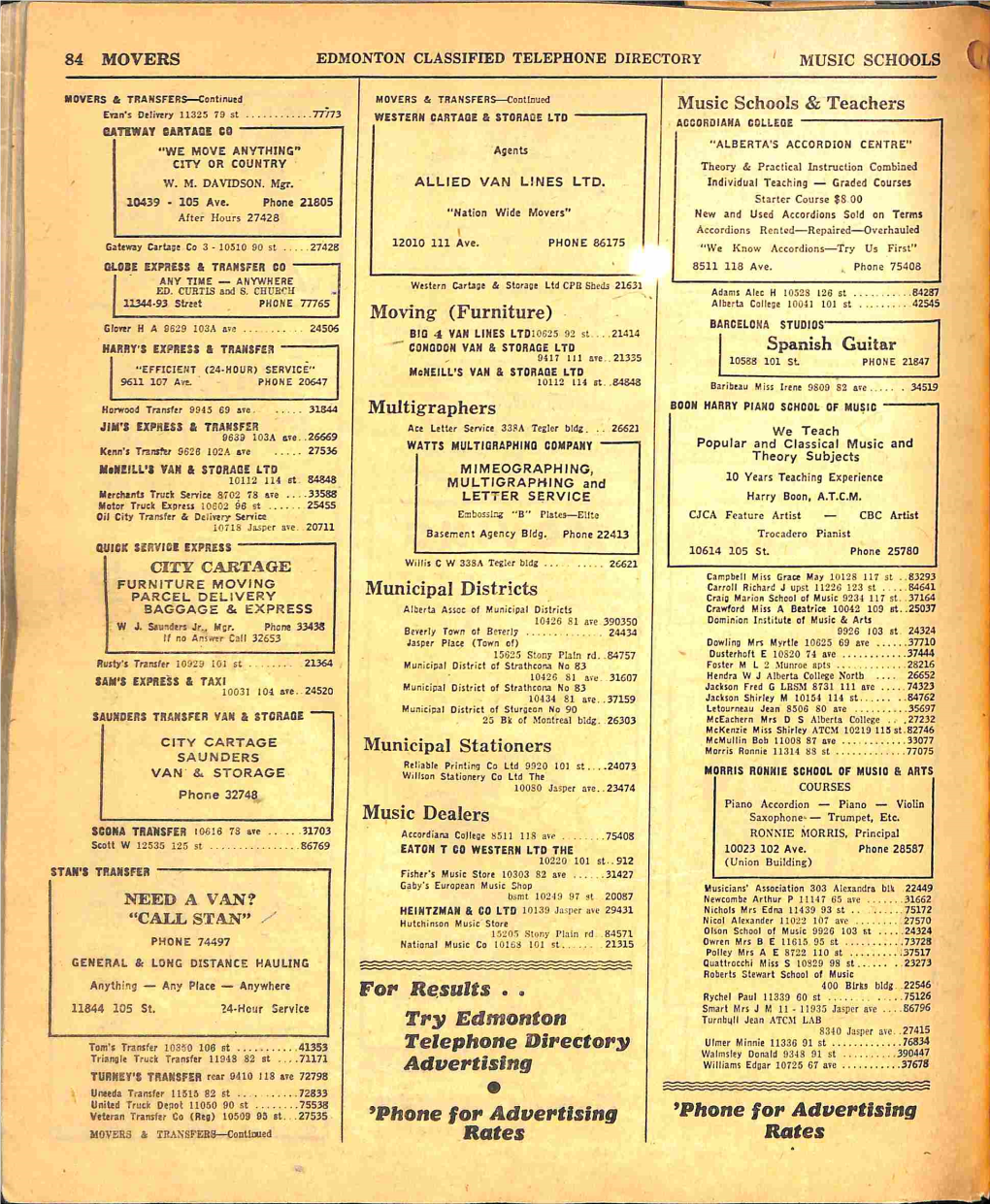 Try Edmonton Telephone Directory