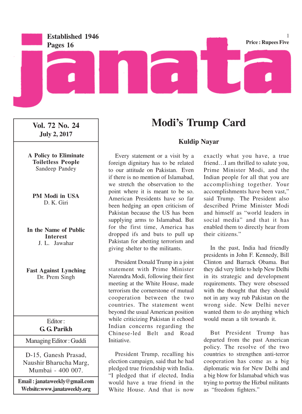 Modi's Trump Card