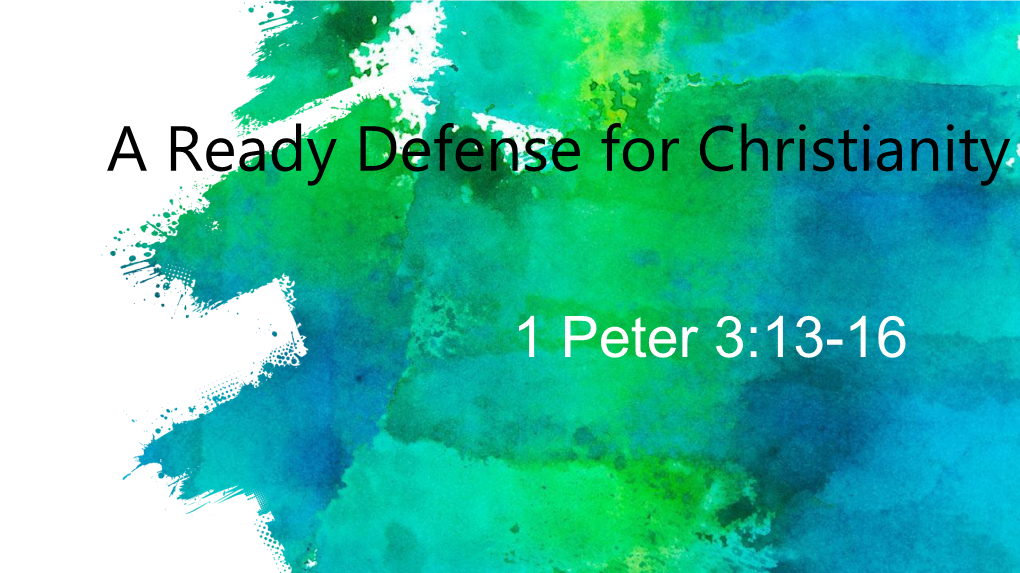 A Ready Defense for Christianity