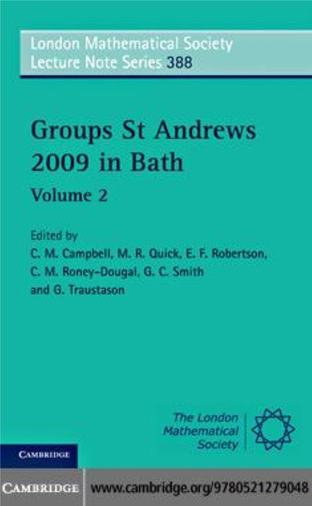 Groups St Andrews 2009 in Bath: Volume 2 (London Mathematical