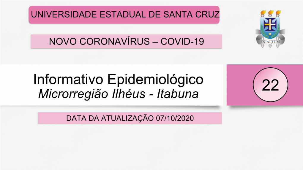 22º Informativo Epidemiológico Da Microrregião Ilhéus