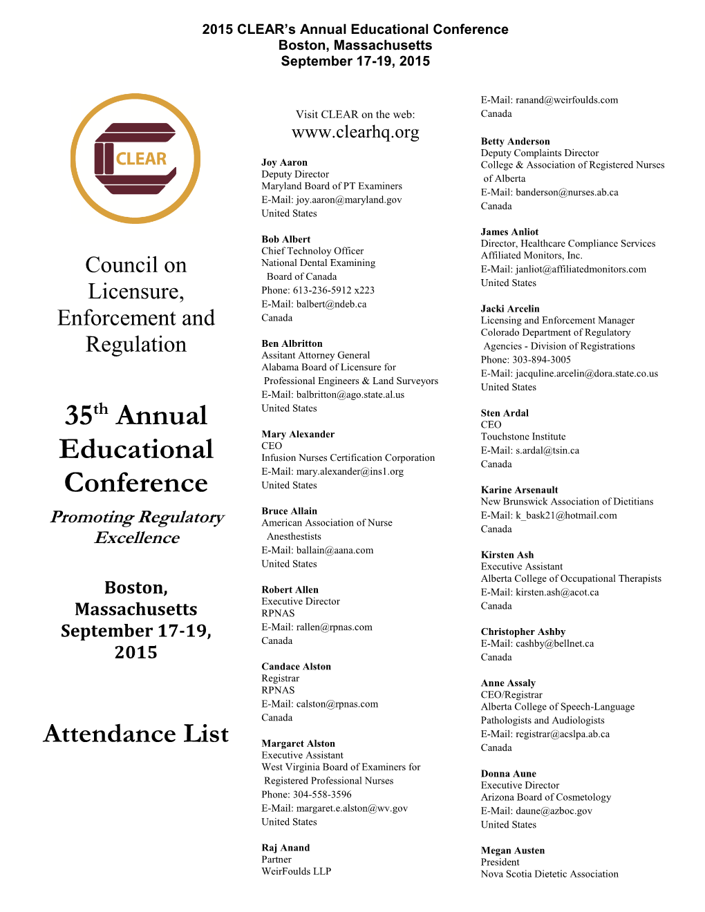 35Th Annual Educational Conference