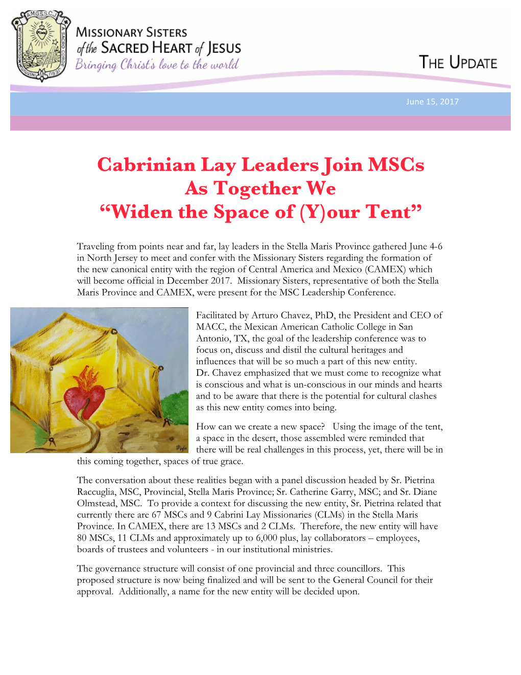Cabrinian Lay Leaders Join Mscs As Together We “Widen the Space of (Y)Our Tent”