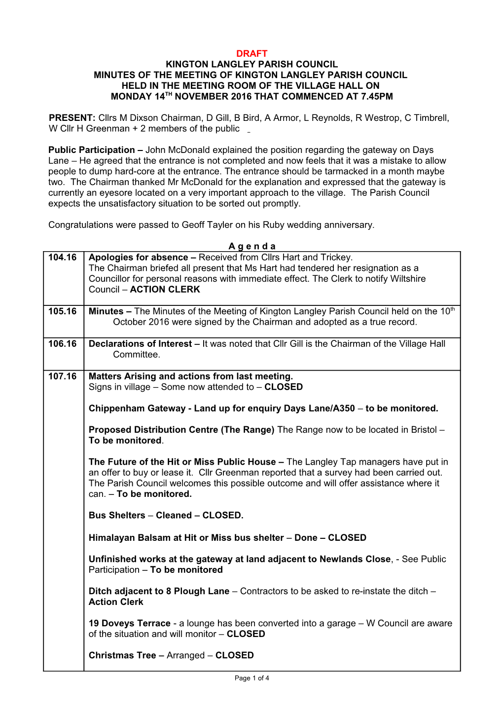 Community & Leisure Committee Meeting