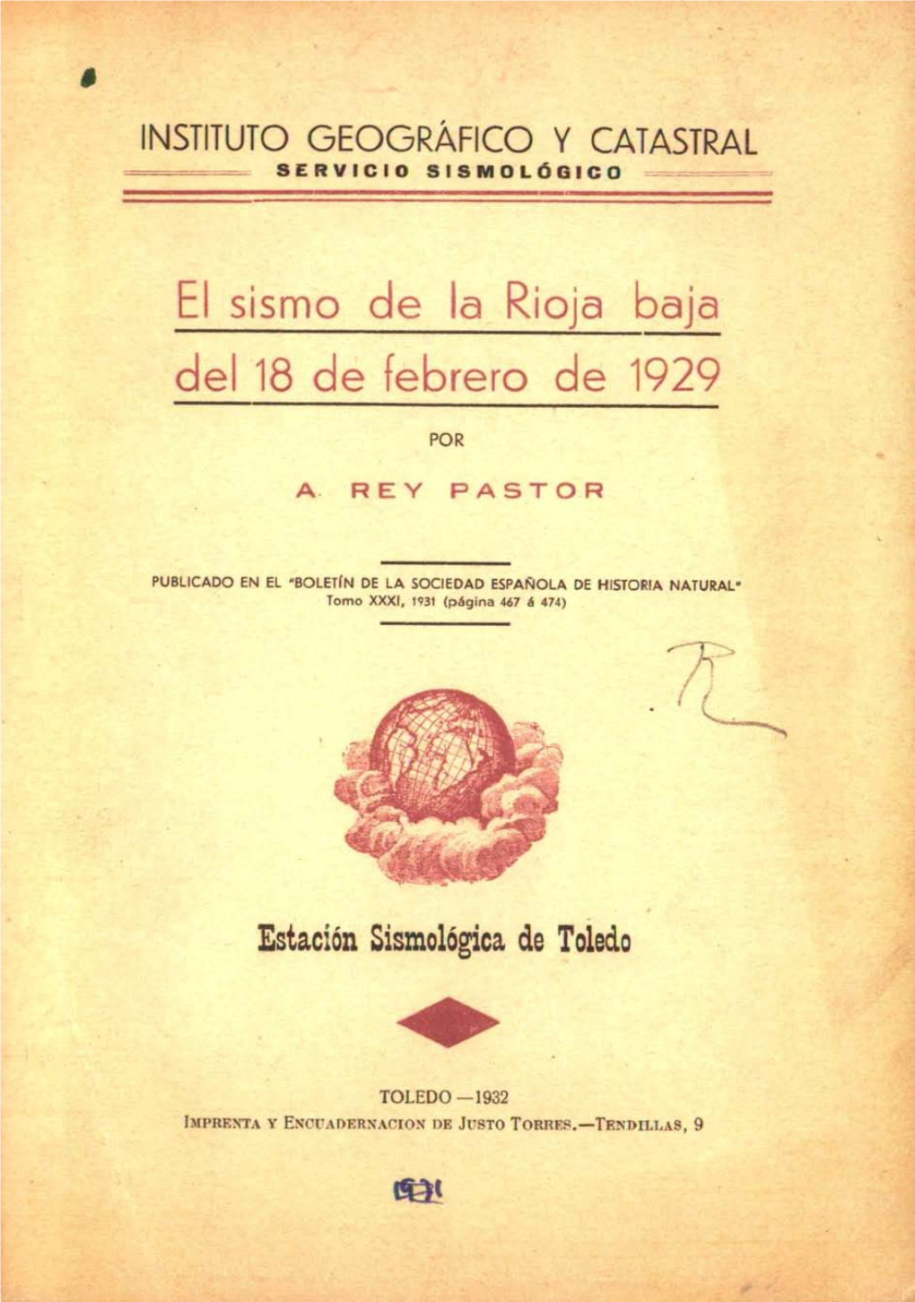 El Sismo De La Rioja Baja De 18 De Febrero De 1929